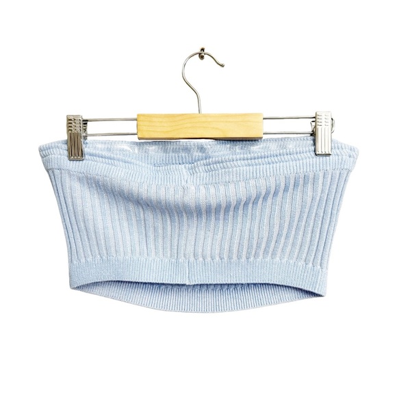 NWT Free People Carly Cardi Cardigan Crop Top Two Piece Set Blue - Picture 6 of 9